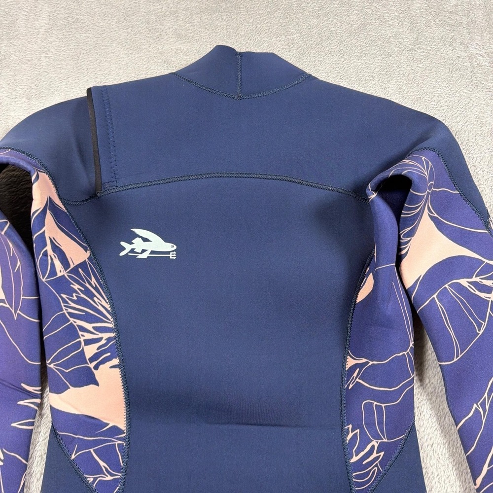 Patagonia R1 Lite Yulex Long Sleeve Wetsuit Womens 6 Blue Floral Front Zip - Picture 7 of 11
